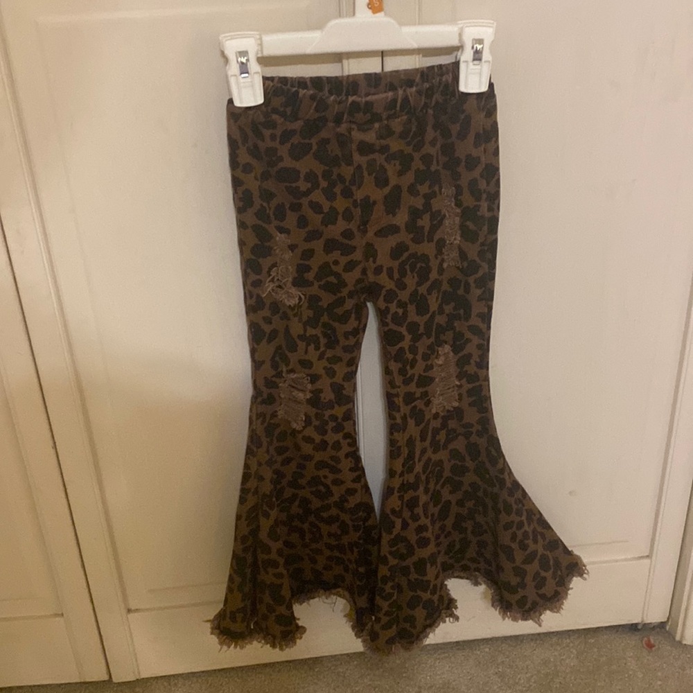 Girls 5/6 Leopard Bell Bottoms